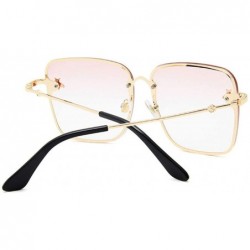 Oversized Oversized Sunglasses Ladies Colorful Frame Ladies Retro Square Luxury Sunglasses Vintage Pink - CA198QLODIK $20.30