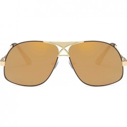 Oversized oversized retro sunglasses for men women fashion sunglasses metal frame sunglasses classic pilot sunglasses - 6 - C...