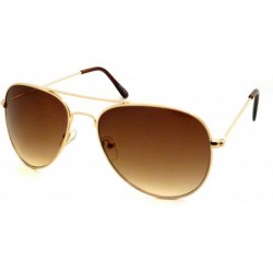 Square CLASSIC Air Force Aviator Style Sunglasses (Gradient Gold Brown) - CQ12JKU6FJ7 $11.84