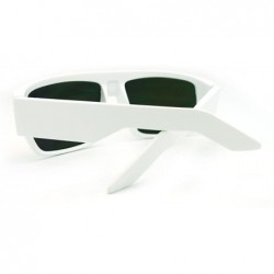 Square Mens Square Multicolor Mirror Lens Sunglasses Futuristic Sporty Shades - White - C111H5T3QVV $9.58