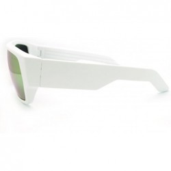 Square Mens Square Multicolor Mirror Lens Sunglasses Futuristic Sporty Shades - White - C111H5T3QVV $9.58