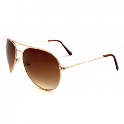 Square CLASSIC Air Force Aviator Style Sunglasses (Gradient Gold Brown) - CQ12JKU6FJ7 $11.84