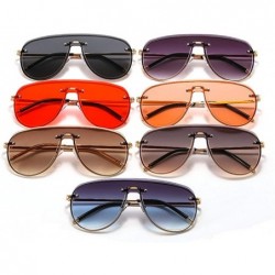 Goggle Fashion New One-piece Frameless Sunglasses Men and Women Sunglasses Vintage Pilot Sunglasses - Brown - C018AHCIEDL $13.32