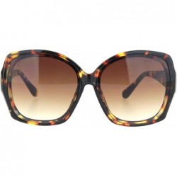 Square Designer Style Sunglasses Womens Oversized Square Shades UV 400 - Tortoise (Brown) - CP18AYL0YMU $8.93