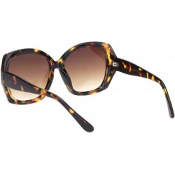 Square Designer Style Sunglasses Womens Oversized Square Shades UV 400 - Tortoise (Brown) - CP18AYL0YMU $8.93