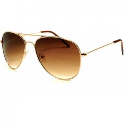 Square CLASSIC Air Force Aviator Style Sunglasses (Gradient Gold Brown) - CQ12JKU6FJ7 $11.84