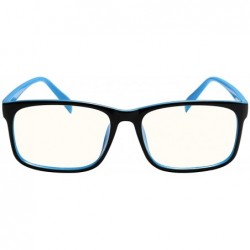 Square Radiation Protection glasses Square Eyeglasses Frame Anti Blue Light Blocking glasses - Black / Blue - CS18OLW6QZZ $24.83