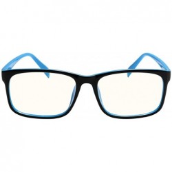 Square Radiation Protection glasses Square Eyeglasses Frame Anti Blue Light Blocking glasses - Black / Blue - CS18OLW6QZZ $15.23