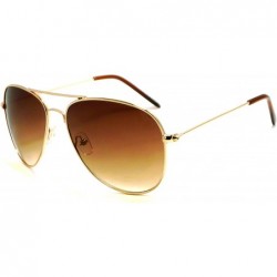 Square CLASSIC Air Force Aviator Style Sunglasses (Gradient Gold Brown) - CQ12JKU6FJ7 $11.84