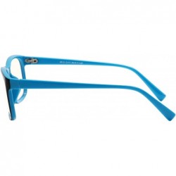 Square Radiation Protection glasses Square Eyeglasses Frame Anti Blue Light Blocking glasses - Black / Blue - CS18OLW6QZZ $15.23
