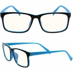 Square Radiation Protection glasses Square Eyeglasses Frame Anti Blue Light Blocking glasses - Black / Blue - CS18OLW6QZZ $15.23