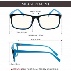 Square Radiation Protection glasses Square Eyeglasses Frame Anti Blue Light Blocking glasses - Black / Blue - CS18OLW6QZZ $15.23