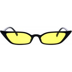 Cat Eye Womens Gothic Vintage Style Cat Eye Plastic Pop Color Lens Sunglasses - Black Yellow - C718EML6G38 $18.32