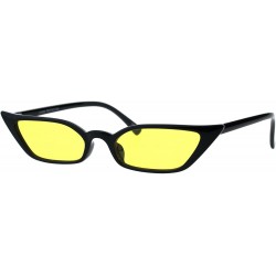 Cat Eye Womens Gothic Vintage Style Cat Eye Plastic Pop Color Lens Sunglasses - Black Yellow - C718EML6G38 $9.77