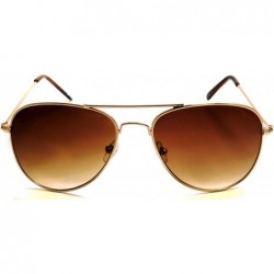 Square CLASSIC Air Force Aviator Style Sunglasses (Gradient Gold Brown) - CQ12JKU6FJ7 $11.84