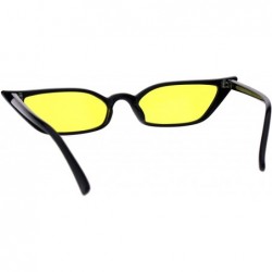 Cat Eye Womens Gothic Vintage Style Cat Eye Plastic Pop Color Lens Sunglasses - Black Yellow - C718EML6G38 $9.77