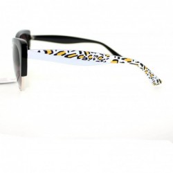 Oval Womens Fashion Sunglasses Retro Plastic Top Oval Cateye Frame - Leopard Print - CN11V3V9TRR $11.80