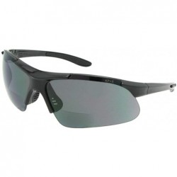 Wrap Safety Bifocal Sunglasses B102 - Black Frame-gray Lenses - C318DZMG50W $16.07