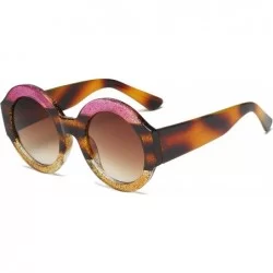 Oversized Retro Vintage Circle Round Oversized UV Protection Fashion Sunglasses - Pink - CP18IZ0Z20D $19.09