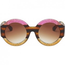 Oversized Retro Vintage Circle Round Oversized UV Protection Fashion Sunglasses - Pink - CP18IZ0Z20D $8.26