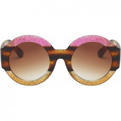 Oversized Retro Vintage Circle Round Oversized UV Protection Fashion Sunglasses - Pink - CP18IZ0Z20D $8.26