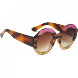 Oversized Retro Vintage Circle Round Oversized UV Protection Fashion Sunglasses - Pink - CP18IZ0Z20D $8.26