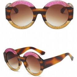 Oversized Retro Vintage Circle Round Oversized UV Protection Fashion Sunglasses - Pink - CP18IZ0Z20D $8.26