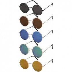 Round Vintage Inspired Round Circle Frames with Flat Mirrored Lens 25100&EC3138 - Gold/Green Lens - C712DG4EH07 $9.76
