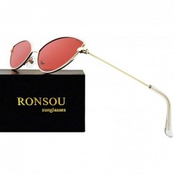 Cat Eye Fashion Trend Cat Eye Small Metal Frame Personality Sunglasses for Women - Gold Frame Red Lens - CU18QXS0YM3 $10.07