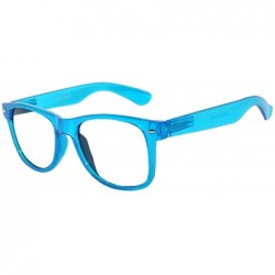 Sport Clear Retro 80's Vintage Sunglasses Colored Frame - Glow_clear_blue - CX188YMORRN $8.34