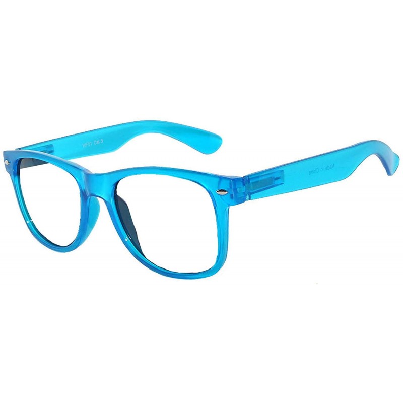Sport Clear Retro 80's Vintage Sunglasses Colored Frame - Glow_clear_blue - CX188YMORRN $8.34