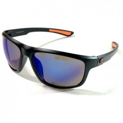 Sport Big Head Sunglasses- Big Easy - Matte Black/ Mirrored Blue - CX18AQ4KML2 $37.04