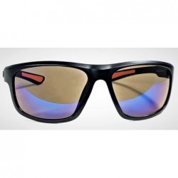Sport Big Head Sunglasses- Big Easy - Matte Black/ Mirrored Blue - CX18AQ4KML2 $37.04