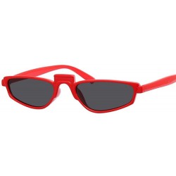 Cat Eye Small Cat Eye Square Sunglasses Women Brand Designer Retro Cateyes Black Gray - Red Gray - CM18XQZ6CTK $17.63