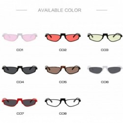 Cat Eye Small Cat Eye Square Sunglasses Women Brand Designer Retro Cateyes Black Gray - Red Gray - CM18XQZ6CTK $10.96