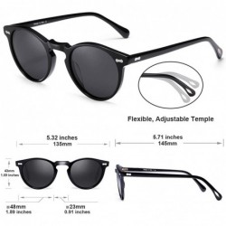 Shield Vintage Round Polarized Sunglasses for Women UV Protection Outdoor Eyewear CA5288C - R1 Grey Lens - CF183ITKHUC $27.94