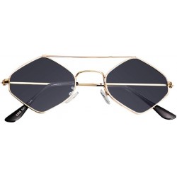 Goggle Sunglasses Retro Vintage Narrow Cat Glasses Eye Sunglasses for Women Clout Goggles Plastic Frame (Gray) - Gray - CU18R...