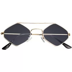 Goggle Sunglasses Retro Vintage Narrow Cat Glasses Eye Sunglasses for Women Clout Goggles Plastic Frame (Gray) - Gray - CU18R...