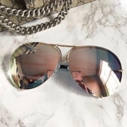 Square NEW MODEL 2018!!! New OVERSIZED Women Sunglasses Flat Top Square - Pink Paradise Mirror - CQ18DCCKAI9 $9.35