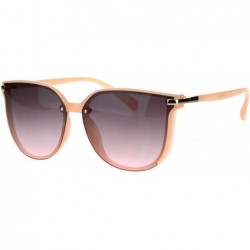 Rectangular Exposed Lens Mod Hipster Horn Rim Elegant Designer Sunglasses - Pink Smoke - C718I62UNX3 $23.29