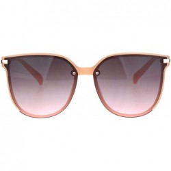 Rectangular Exposed Lens Mod Hipster Horn Rim Elegant Designer Sunglasses - Pink Smoke - C718I62UNX3 $12.13