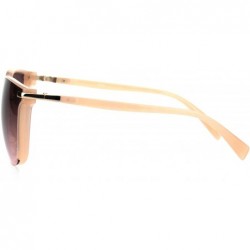 Rectangular Exposed Lens Mod Hipster Horn Rim Elegant Designer Sunglasses - Pink Smoke - C718I62UNX3 $12.13