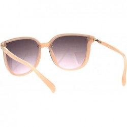 Rectangular Exposed Lens Mod Hipster Horn Rim Elegant Designer Sunglasses - Pink Smoke - C718I62UNX3 $12.13