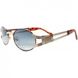 Oval Vintage 80s 90s Urban Indie Hip Swag Fashion Gold Oval Sunglasses - CJ18024SMNI $38.29
