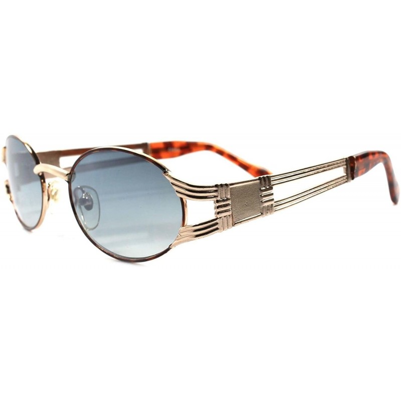Oval Vintage 80s 90s Urban Indie Hip Swag Fashion Gold Oval Sunglasses - CJ18024SMNI $20.51