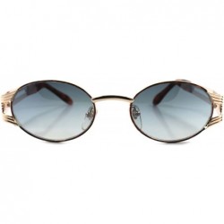 Oval Vintage 80s 90s Urban Indie Hip Swag Fashion Gold Oval Sunglasses - CJ18024SMNI $20.51