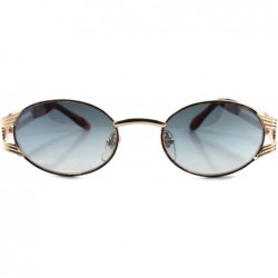 Oval Vintage 80s 90s Urban Indie Hip Swag Fashion Gold Oval Sunglasses - CJ18024SMNI $20.51