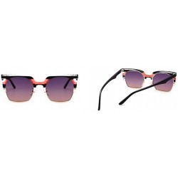 Square Semi Rimless Sunglasses Protection Vacation - Black - CF19976M70A $47.61