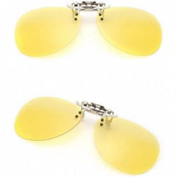 Oversized Oversized Clip on Night Vision Glasses Polarized Sunglasses Clip-on Glasses - Yellow - CU18E9QKO58 $8.16