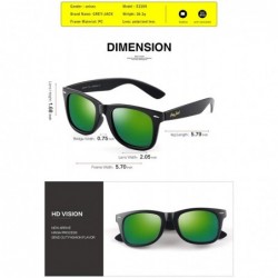 Semi-rimless Classic Polarized Horn Rimmed Sunglasses for Men Women - Matte Black/Green - CM1898YKEIO $15.09